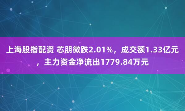 上海股指配资 芯朋微跌2.01%，成交额1.33亿元，主力资金净流出1779.84万元